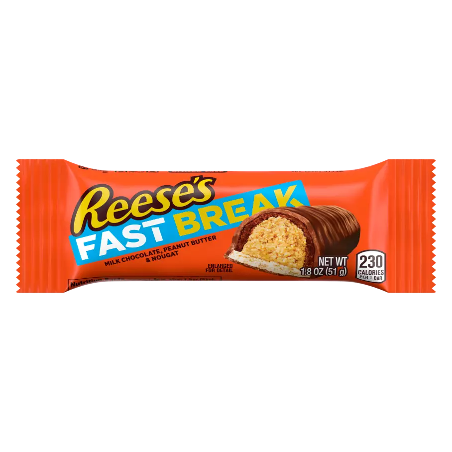 Reese's Fast Break Milk Chocolate Bar Filled with Peanut Butter & Nougat 51gm
