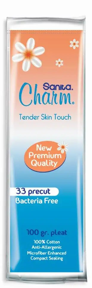Sanita Charm Anti-Allergenic Cotton Pleats 33 per pack