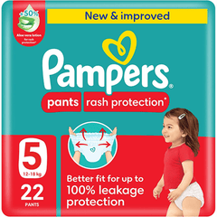 Pampers Rash Protection Baby Diaper Pants with Aloe Vera Lotion Size 5 (12-18kg)