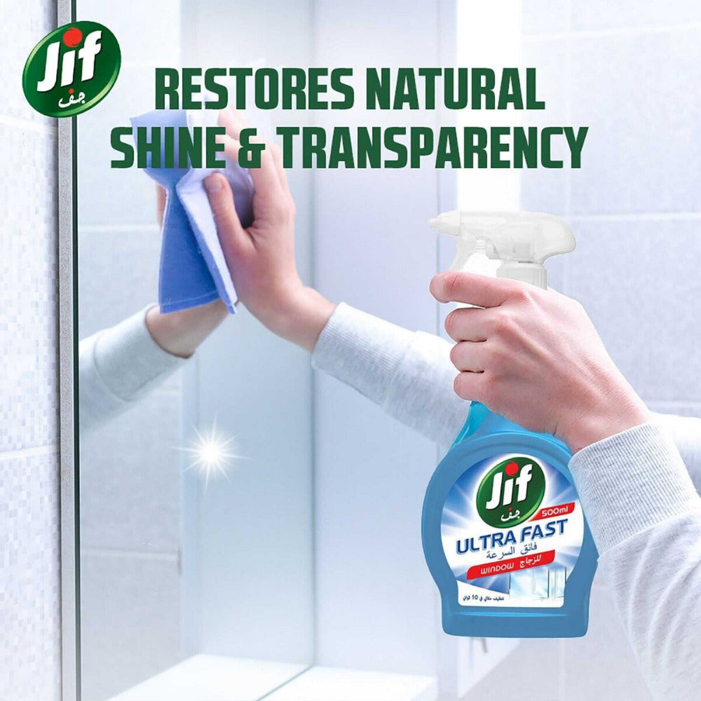 Jif Ultra Fast Window & Glass Cleaner Spray – 500ml