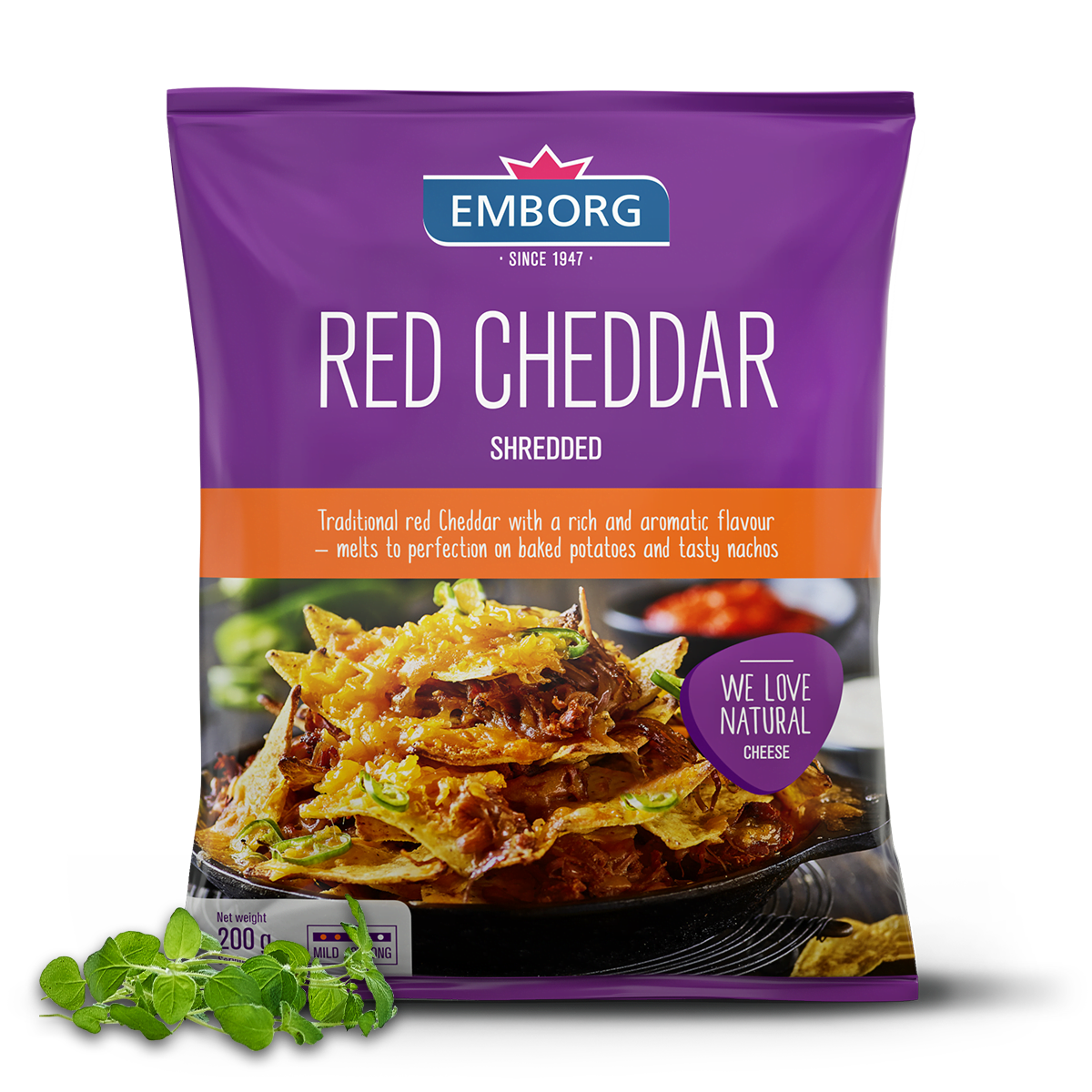 Emborg Shredded Red Cheddar Cheese 200 GM