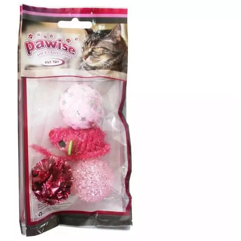 Pawise Glitter Ball, 4 Pieces