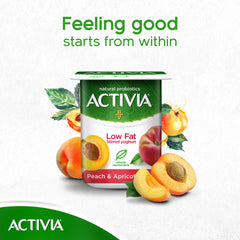 ACTIVIA PEACH&APRICOT LOW FAT YOGHURT 120