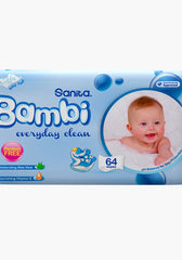 Sanita Bambi Baby Wipes With Aloe Vera Extract & Vitamin E 64Wipes