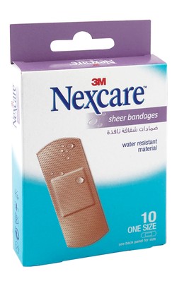 Nexcare Water Resistant Sheer Bandages (25X72mm) 10'S
