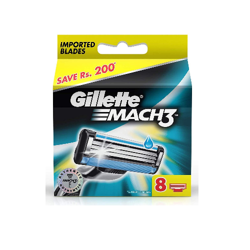 Gillette Mach3 Razor Blades 8 Per Pack