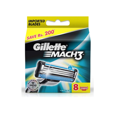 Gillette Mach3 Razor Blades 8 Per Pack