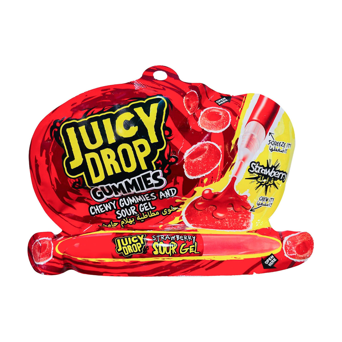 Juicy Drop Chewy Gummies With Sour Gel Pen Strawberry Flavor 57g