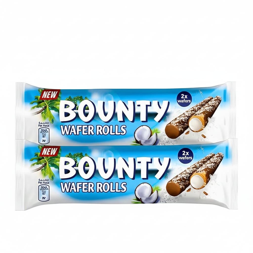 Bounty Milk Chocolate Coated Wafer Rolls Filled With Coconut Cream (2 Pieces)