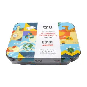 TRU ALUMINIUM CONTAINER WITH LID 83185 10PCS