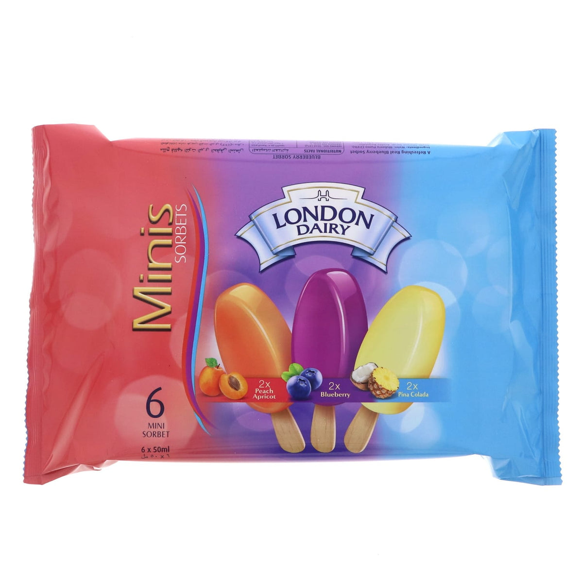 London Dairy Minis Peach,blueberry,pinacola 50ml