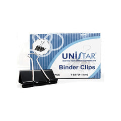 Unistar 41mm Binder Clips, 12pcs