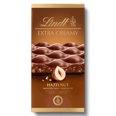 Lindt Extra Creamy Smooth Milk Chocolate Slab with Hazelnut Pieces