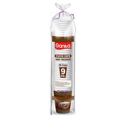 Sanita Brown Printed 9oz Disposable Paper Cups 50PCS