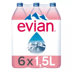 EVIAN NATURAL MINERAL WATER 1.5L X6
