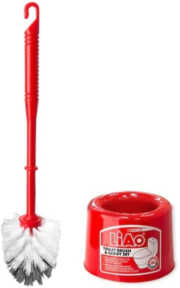 Liao Red Toilet Brush & Caddy Set