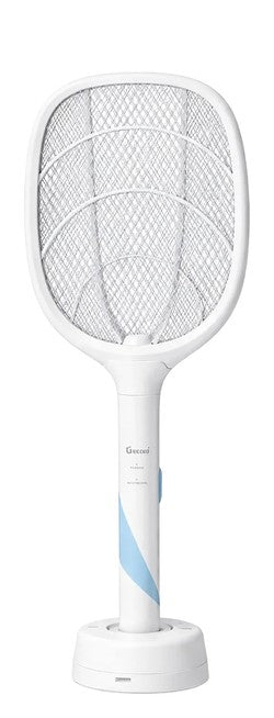Electric Mosquito Swatter With Charging Base - White