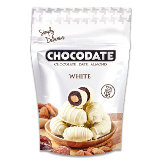 Chocodate White Chocolate Coated Dates With Almond Filling 90g