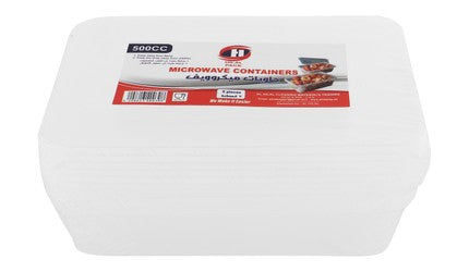 Hilal Clear Microwavable Containers, 5X500ml