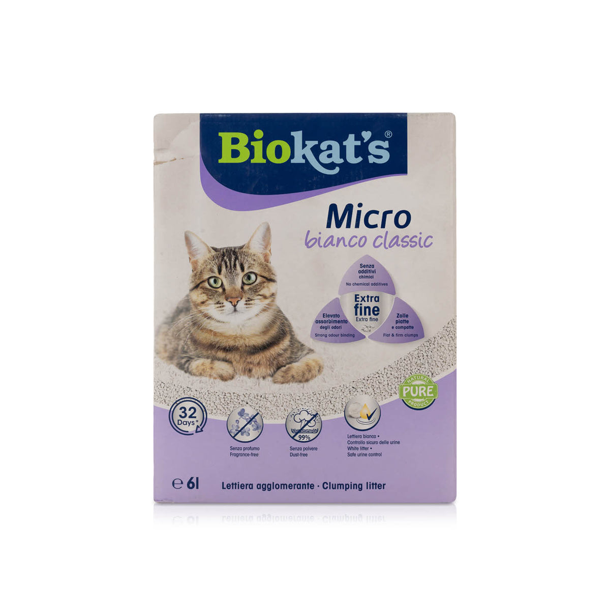 Biokat's Micro Bianco Classic Extra Fine Clumping Cat Litter 6LTR