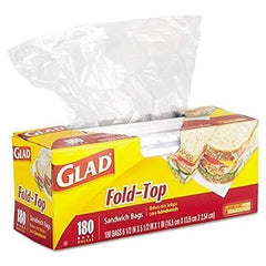 GLAD SANDWICH FOLD TOP BAGS 180