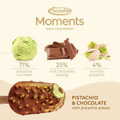 Sandra Moments Pistachio & Almond Ice Cream With Chocolate Topping