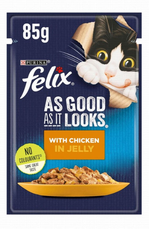 Purina Felix As Good As It Looks Wet Food With Chicken In Jelly For Adult Cats 85g