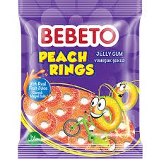 Bebeto Peach Rings Gummy Candy 80gm