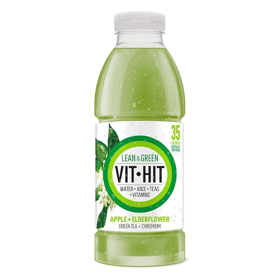 Vit Hit Lean & Green Long Life Apple & Elderflower Juice Drink with Mate 500ML