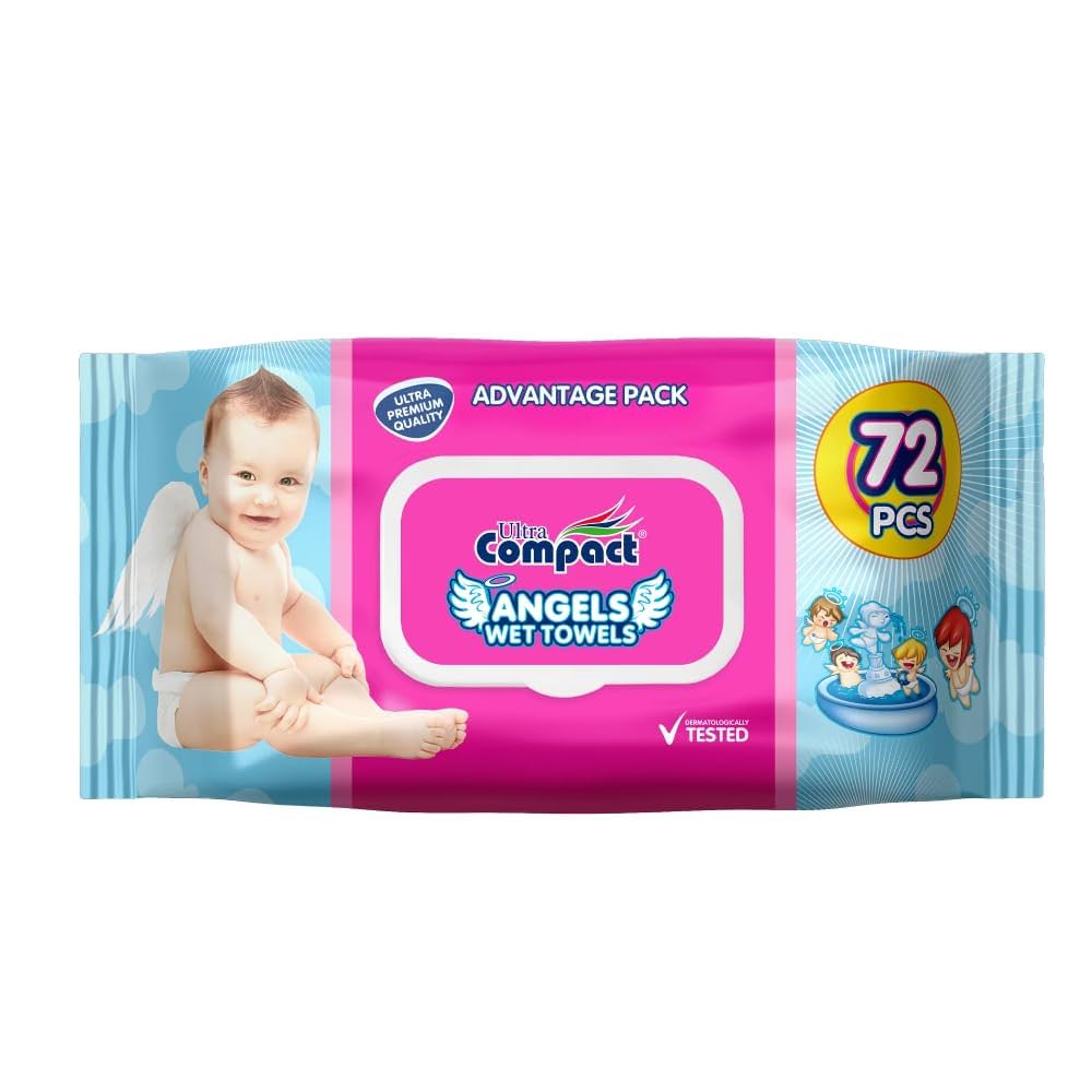 Ultra Compact Angels Baby Wet Towels 72Wipes