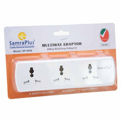 Samra Plus Universal Travel Socket Adaptor - White