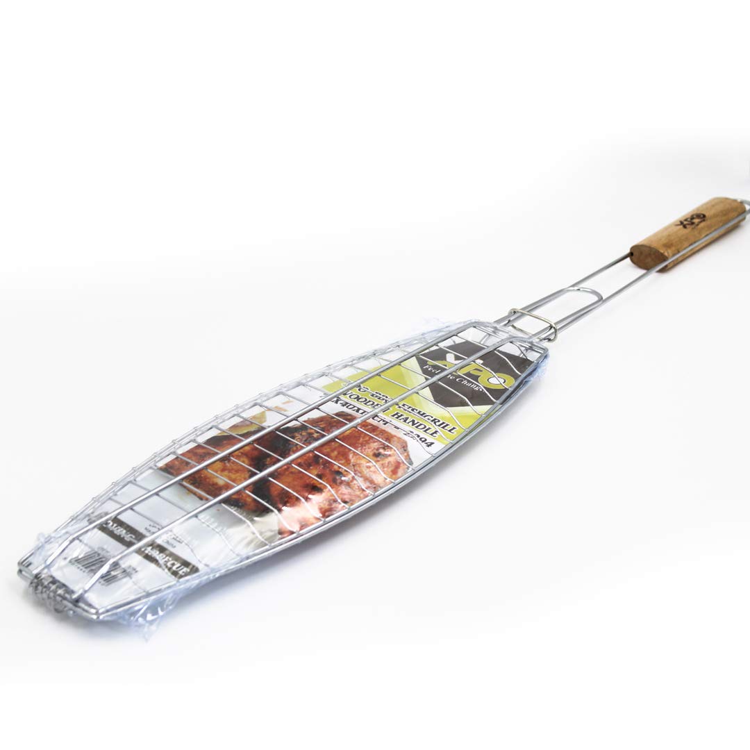 XPO Bbq Fish Griller With Wooden Handle (72x40x14cm)