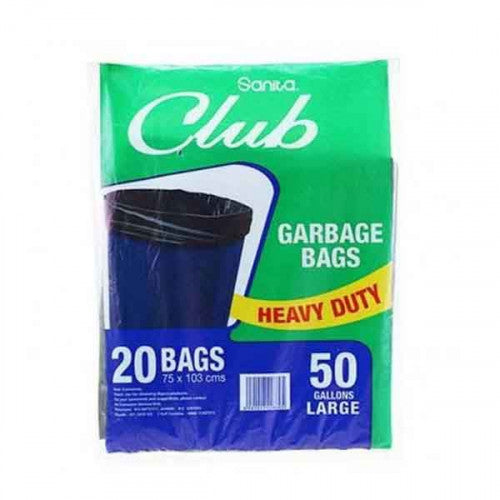 SANITA CLUB GARBAGE BAGS 50 GALLON 20BAG