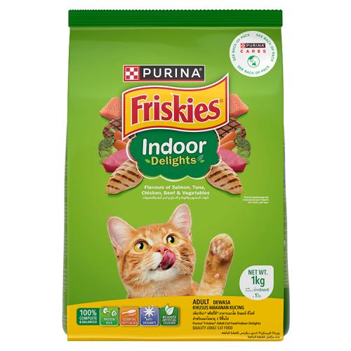 Purina Friskies Indoor Delights Dry Food Assorted Flavors For Adult Cats 1kg