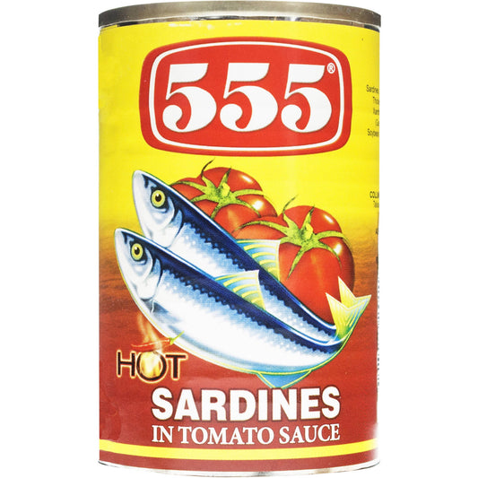 555 Hot Sardines In Tomato Sauce 204Gr
