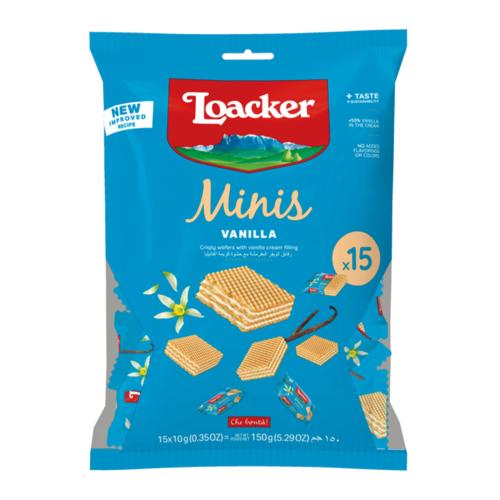 Loacker Mini Vanilla Wafer 1x15 Pouch