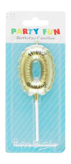 Party Fun Golden Birthday Candle No.0