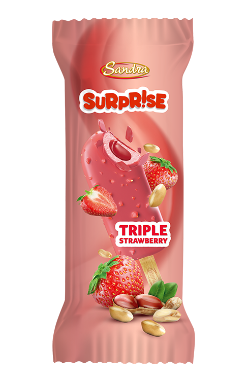 Sandra Surprise Triple Strawberry Ice Cream Stick