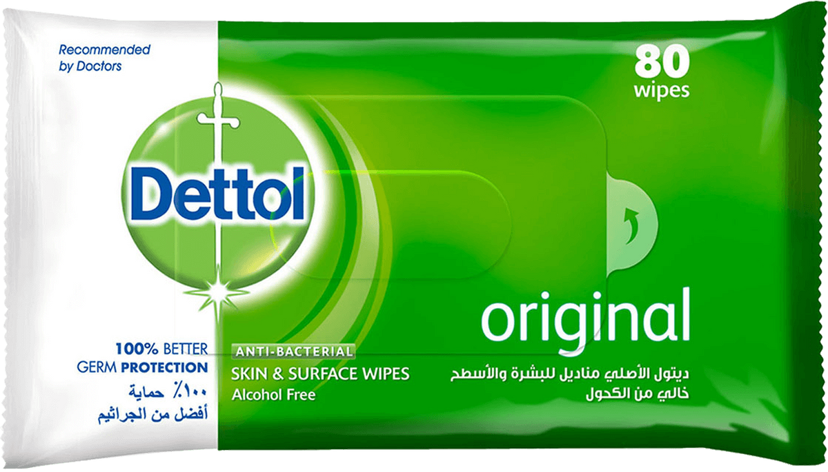 DETTOL ANTIBACTERIAL WIPES 80'S