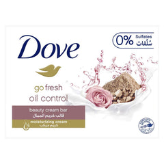 Dove Go Fresh Oil Control Beauty Soap Bar Rose Water & Clay Scent - sulfates free 160GM
