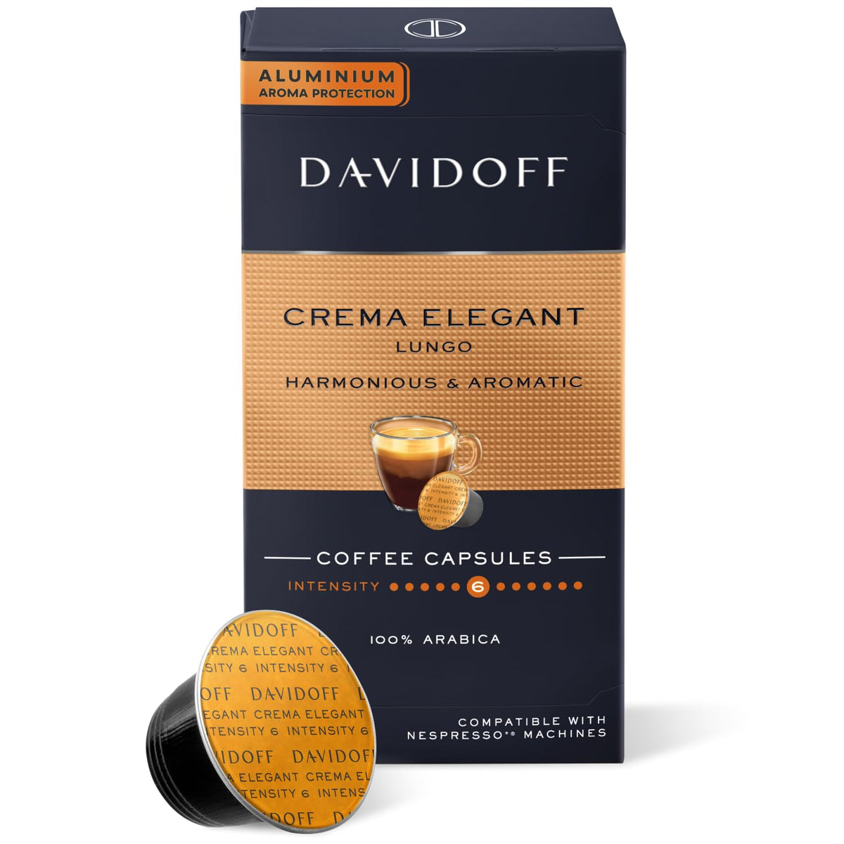Davidoff Crema Elegant Lungo Coffee Capsules - Intensity 6