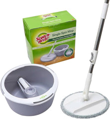 Scotch-Brite Gray & White Single Spin Mop with Bucket