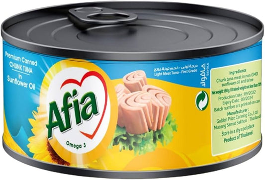 Afia Light Meat Tuna Chunk In Sunflower Oil 160g