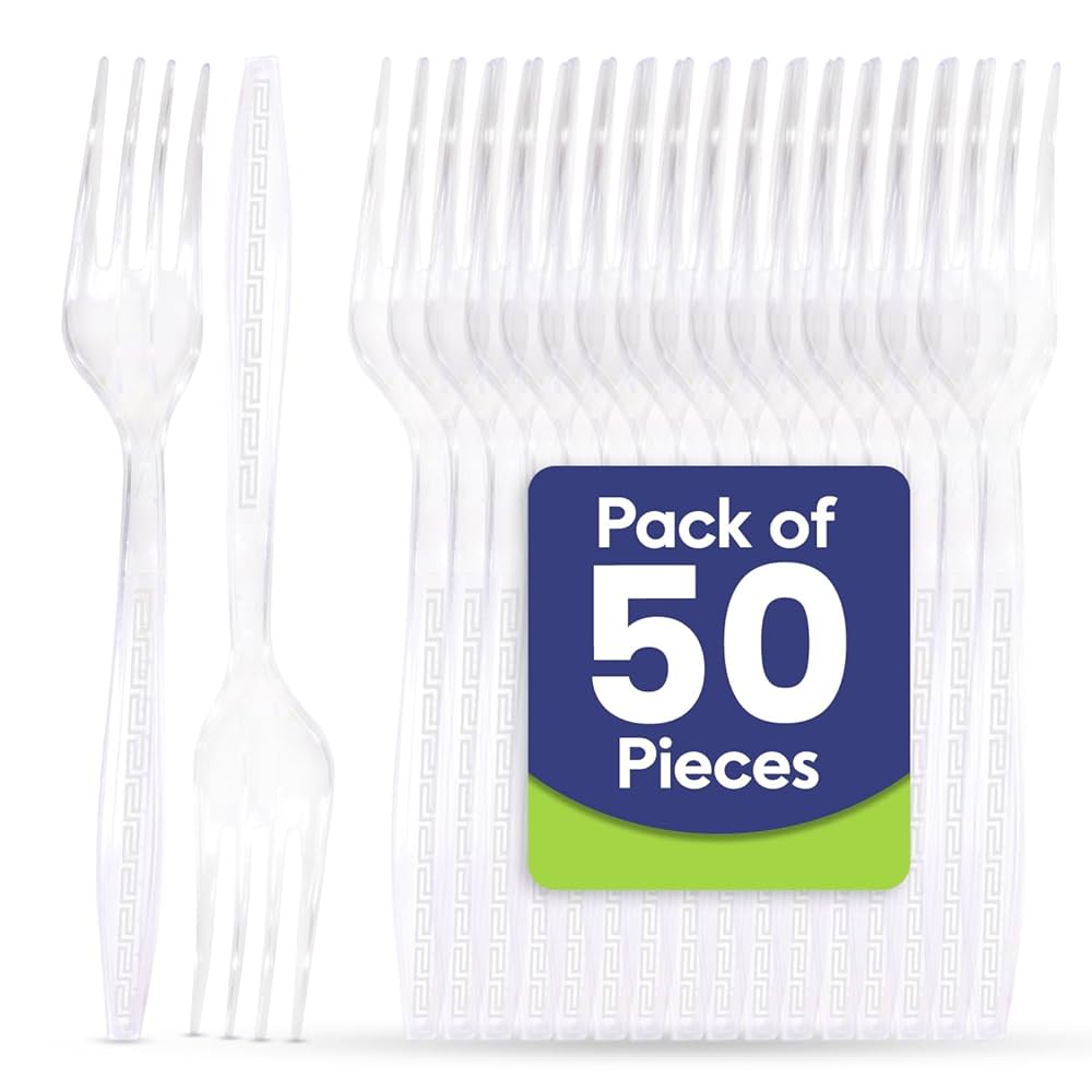 Saada White Disposable Plastic Forks 50 Per Packet