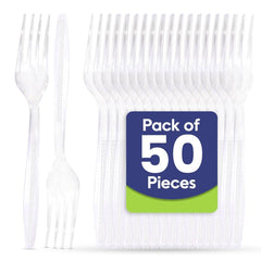 Saada White Disposable Plastic Forks 50 Per Packet