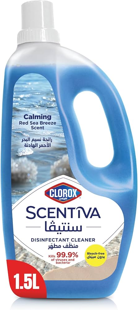 Clorox Scentiva Liquid Disinfectant Cleaner Calming Red Sea Breeze Scent - Bleach Free 1.5 Ltr