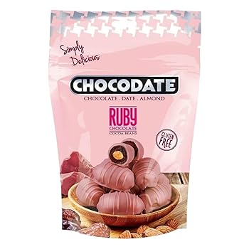 Chocodate Ruby Chocolate Coated Dates Filled With Almond 90g