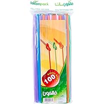 Falcon Assorted Artistic Straws 100Per Pack