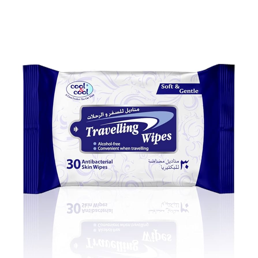 Cool & Cool Soft & Gentle Travel Wet Wipes - alcohol free 30 tissue