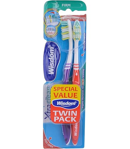 Wisdom Regular Purple & Blue Medium Toothbrushes 2 Pcs